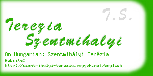 terezia szentmihalyi business card